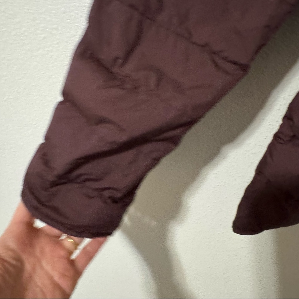 Comptoir Des Cotonniers Plume Down Quilted Puffer Jacket Burgundy Collarless-S - Picture 5 of 12